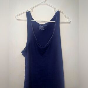 American Eagle Outfitters Swoop Neck Women’s Blue Long Waist Tank Top